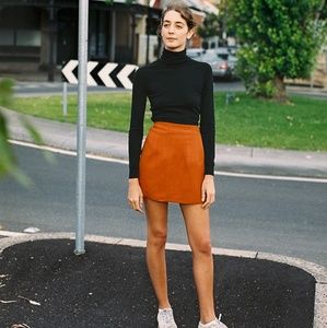 Caves Collect Frank Burnt Orange Wrap Skirt S/M